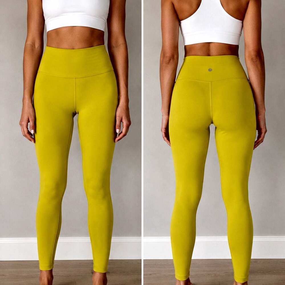 Lululemon Women’s Size 4 High Rise 27” Leggings Chartreuse Yellow Yoga Athletic